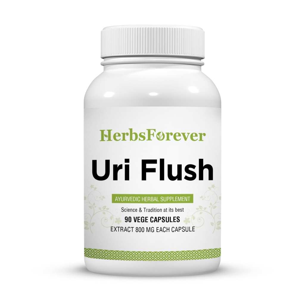 Bylinné Forever Uri-Flush Kapsule Ayurvedic bylinné doplnok Podpora Zdravé funkcie obličiek a močových ciest Funkcia 90 Vege Kapsule 800 Mg Každý