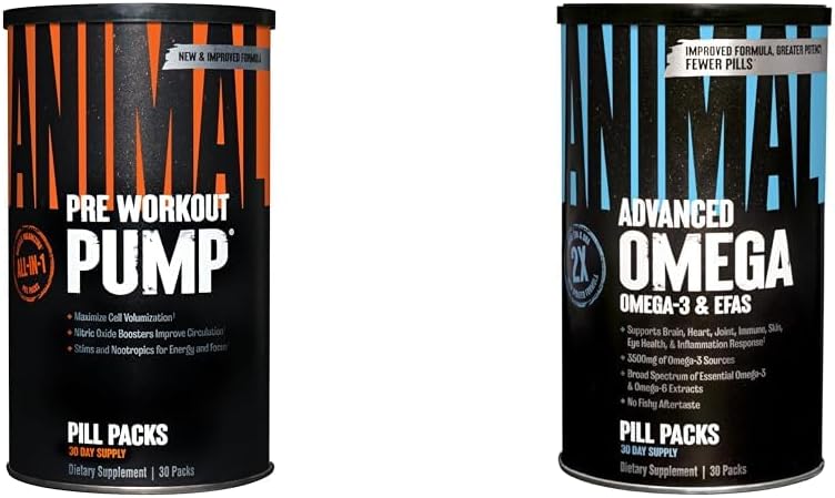 Animal Pump Preworkout 30 gróf Omega Omega 3-6 30 denné balenie