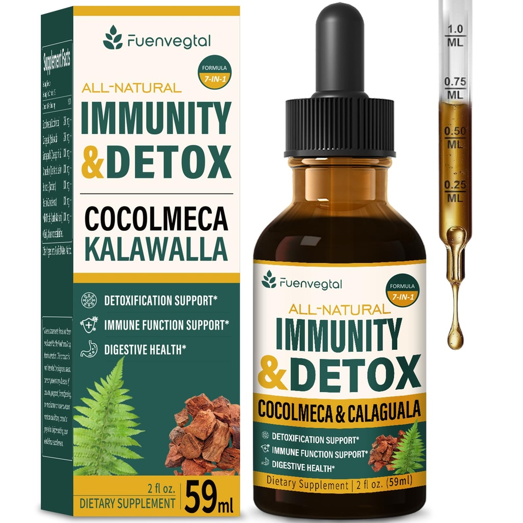 Cocolmeca Bark Imunity & Detox Drop, Bylinný extrakt s polypodium Leucotomos Sarsaparilla mlieko Doplnky k bodliakom Podpora Detoxifikácia, Imunitný systém, Tráviace zdravie. 2oz