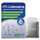 Uposiut 4% Lidokaín Patches, 20 gróf Patches Maximálna sila Lidokaín Patches (20 Patches), pre úľavu svalovej bolesti v krku, pliecka, chrbát, kolená, a Anky, 12 Hodinová úľava od bolesti 012345