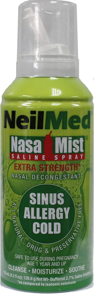 NeilMed Extra sila NasaMist Saline Nasal sprej bez nosa Dekongestant 4.2 fl oz, (Späť z 2)