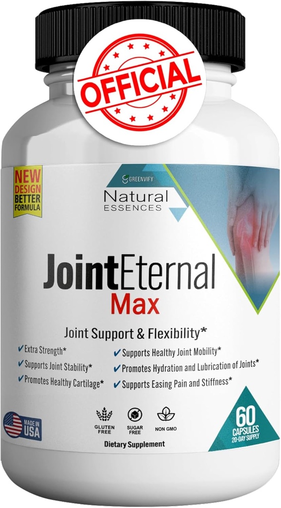 Spoločný Eternal Max Natural Essences Natural Support Supplement, 60 Kapsule 20 Days Supply, Gluten Free, Sugar Free, Non-GMO, Made in USA (1)