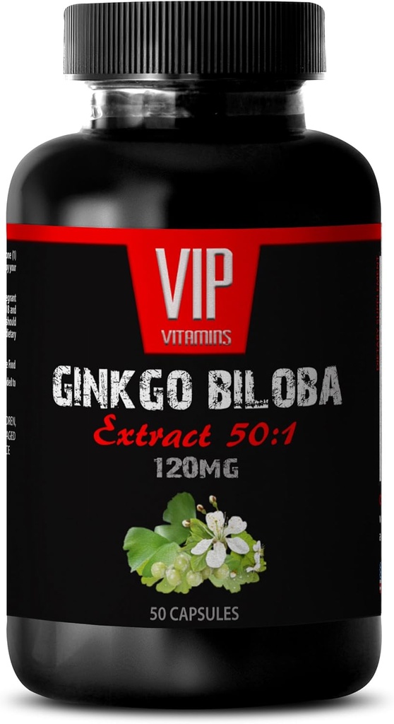 Vitamíny pre mozog a pamäť - Ginkgo BILOBA 120MG - Extrakt 50:1, Gingko biloba Complex, Ginkgo biloba Doplnky, Doplnky pre pamäť, Pamäťové doplnky pre mozog, Pamäťové pilulky, 1Bottle