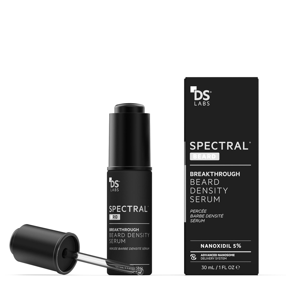 DS Labs Spectral.BRD Beard Conditioning Serum, 30ml - podporuje hrubšie, plnšie, hľadá tvár vlasy, s Nanoxidil, Biotin, Niacínamid, Castor Oil & Hyaluronic Acid, non-Greasy, Paraben Free