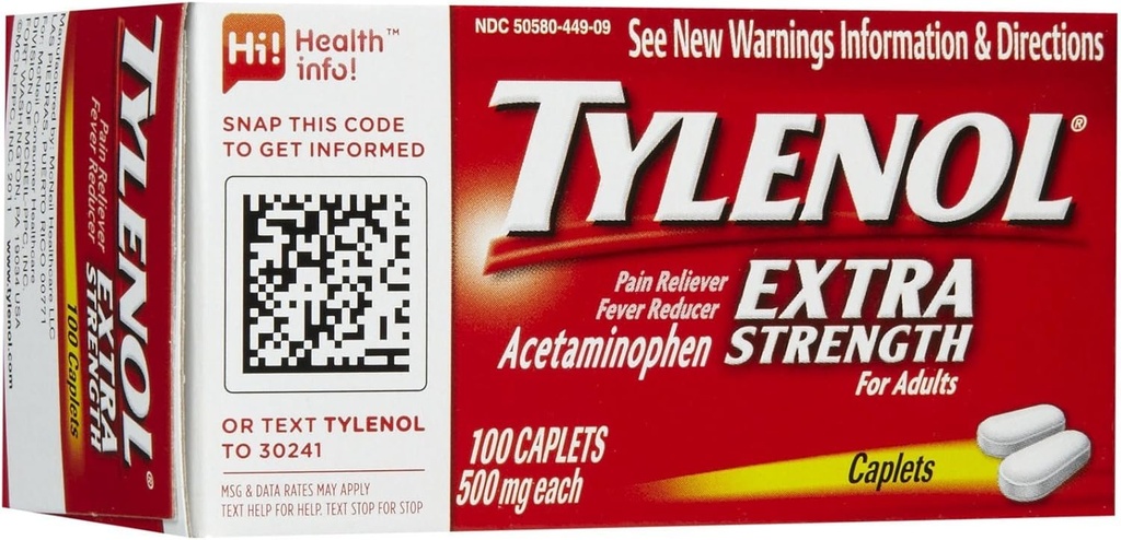 Tylenol Extra sila Bolesť Reliever & Horúčka Redukcia Kaplety-100 Počet