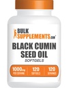 BulkSupplements.com Black Cumin Seed Oil Softgels - Black Cumin Seed Oil 1000mg - bezlepok, 1 Softgel per Serving, 120 Gróf (Pack of 1)