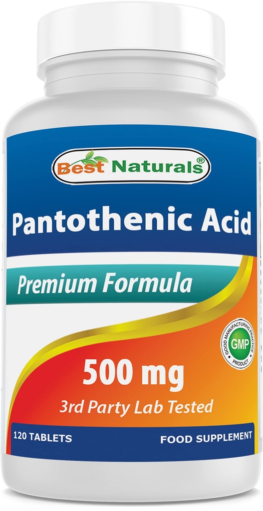 Najlepšie prírodné kyseliny pantoténovej 500 mg 120 tabliet