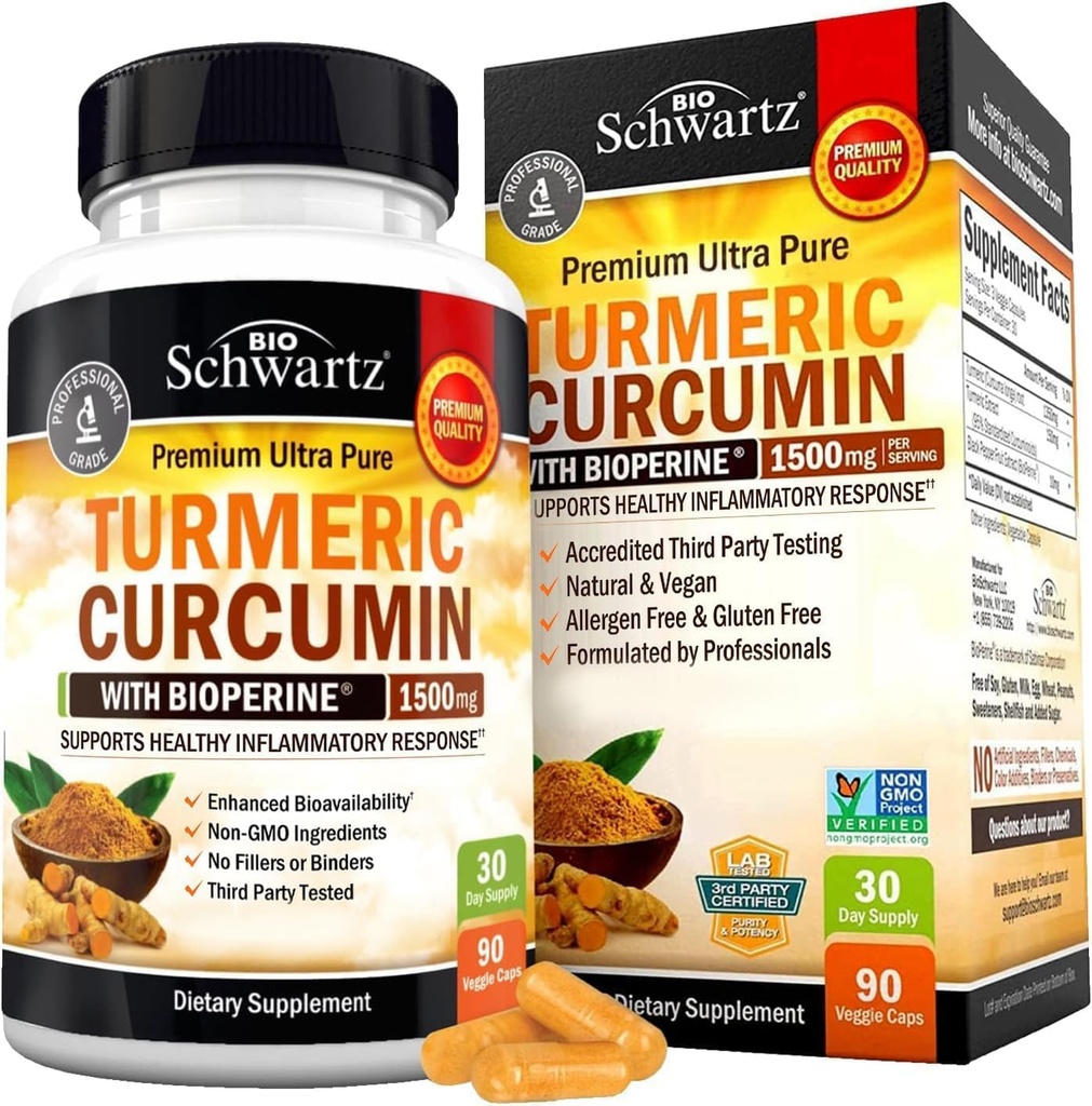 BioSchwartz Turmeric Curcumin 1500 a Sambucus Staršie plody so zinkom a vitamínom C