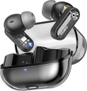 TOZO Crystal Pods Hybridný aktívny zvuk Zrušiť bezdrôtové earbuds, 10 mm ovládače Deep Bass Stereo Sound, 4 Mics Smart ENC AI hovory, 32 EQ cez App, Bluetooth 5.4 Slúchadlá, Crystal Case Design