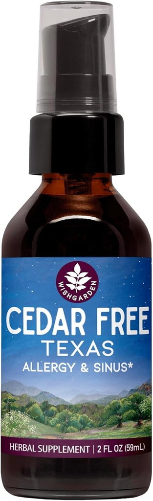 Záhradné byliny Cedar-Free Texas Alergy & Sinus - Rastlinné-na základe bylinné alergie úľava pre dospelých, pomáha Soothe Cedar horúčka príznaky, Zone 5 alergie Formula, Texas Cedar horúčka alergie kvapky, 2oz