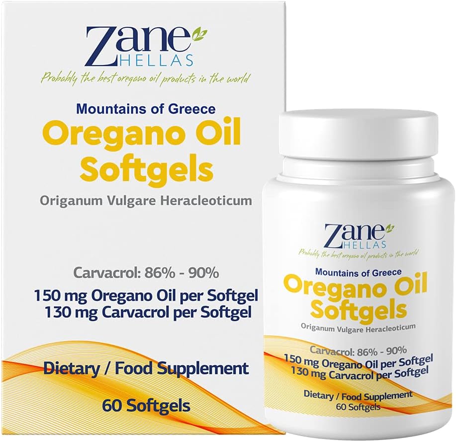 130 mg Carvatrol - 150 mg Oregano Oil per Softgel. Svetová najvyššia koncentrácia Oregano olej kapsule. Zane Hellas Oregano Oil. Softgel obsahuje 30% gréckeho esenciálneho oleja Oregano. 120 Softgels.