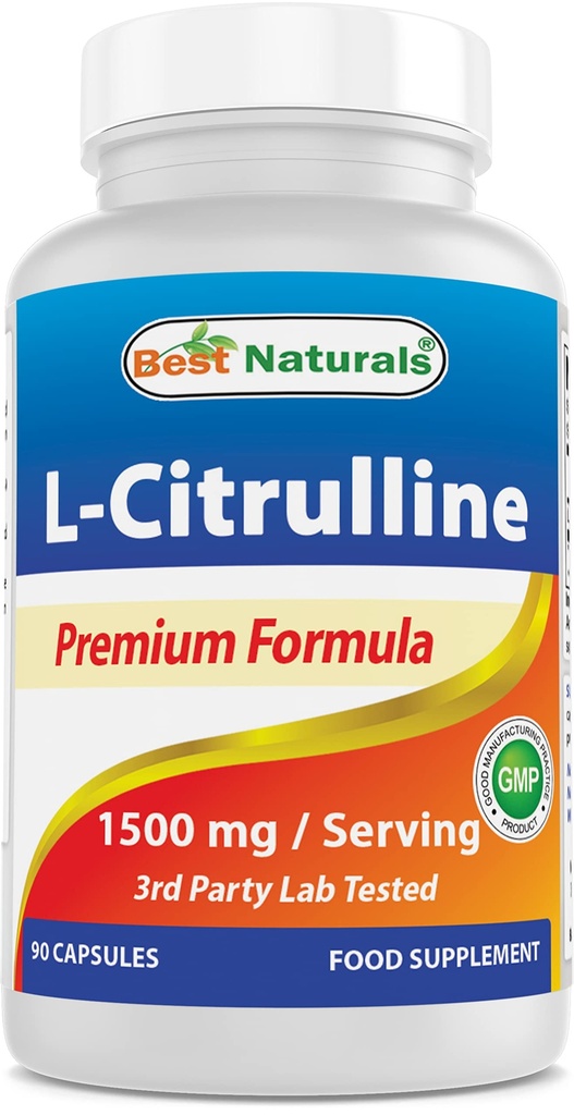 Najlepšie Naturals L-Citrulline Kapsule - 1500mg/Serving - Non-GMO - Gluten Free - 90 Kapsule (90 Počet (Pack of 1))