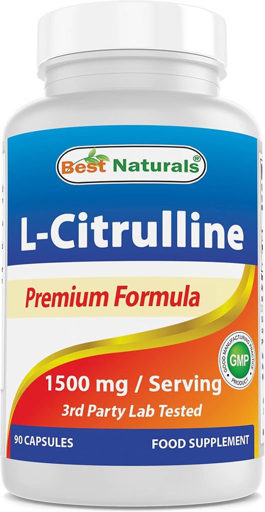 Najlepšie Naturals L-Citrulline Kapsule - 1500mg/Serving - Non-GMO - Gluten Free - 90 Kapsule (90 Počet (Pack of 1))