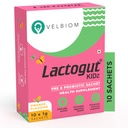 Lactogut Kidz Probiotiká Prášok pre deti Ľahko konzumovať probiotiká pre deti zdravie Gut, celkový wellness a imunita Vegan Klinicky preukázané - 1Gx10 Vrecká (oranžová chuť)