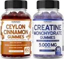 Ceylónska škorica (60 gróf) - Berberine & Ginseng for Digestion Celková Wellness podpora a monohydrát kreatínu (90 gumínov) Delicious Blue Malinová chute Ochutené doplnky - Non GMO & Made in USA