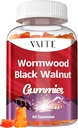 Black Walnut Wormwood Gummies - Bylinné doplnky s Artemisia Annua Herb & Juglans nigra Hull pre trávenie Wellness & Natural Body Čistenie, Non-GMO & Gluten Free Supplements - 60 Gummy Chewables