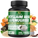 BMVINVOL Psyllium Husk Fiber Supplement with Fenugreek, Apple Cider Vinegar, Turmerica, Ginger, Black Pepper- Tráviace Zdravie Podpora - 240 Kapsule