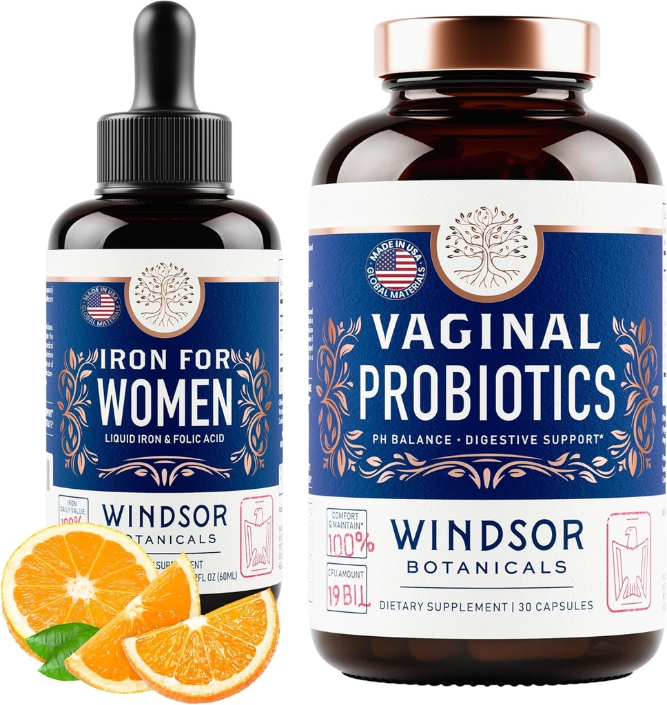 WINPBERR BOTANICALS Vaginálne probiotiká a tekuté železo doplnok ženská zdravotná podpora práska
