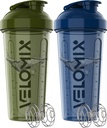 VELOMIX -2 balenie- 28 oz Protein Shaker Fľaše pre proteínové zmesi - 2x Whisk Whisk 