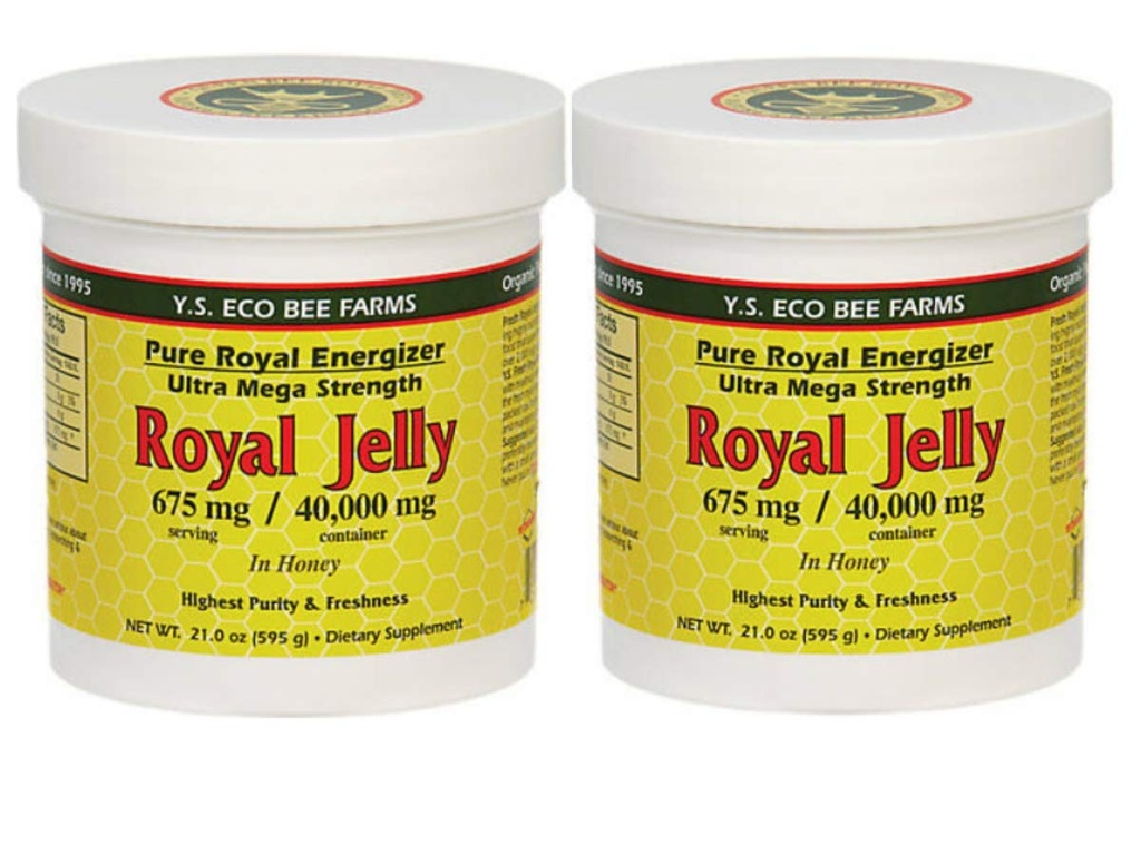 Y.S. Eco Bee Farmy, (2 balenia) Royal Jelly, in Honey, 675 mg, 1,3 lbs (595 g)