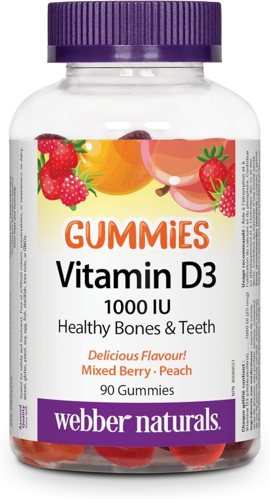 Webber Naturals Webber Natruals Vitamín D3, 1000 Iu 90 Počet