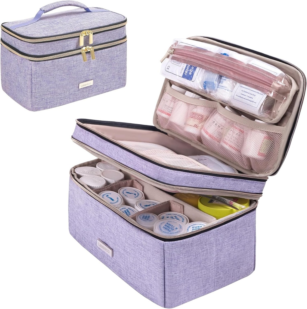 Medicína skladovanie taška Pilulka Fľaša Organizátor s prenosným malé vrecko Cestovné Fľaša Organizátor pre núdzové Domov Prvá pomoc box Kit (Purple)