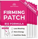 Firming B12 Patches (Pack of 36) - 100% Prírodné vitamíny záplaty pre ženy, Energia a Podpora tela, Self-Adhesive Transparentné záplaty - Vylepšená formula