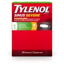 Tylenol Sinus Ťažké denné kaplety s acetaminofénom 325 mg, Guaifenezín 200 mg & Fenylefrín HCl 5 mg, Nedrása bolesť Reliever, Explorant & Nasal Decongestant, 50 Cestovné balenia 2 ct