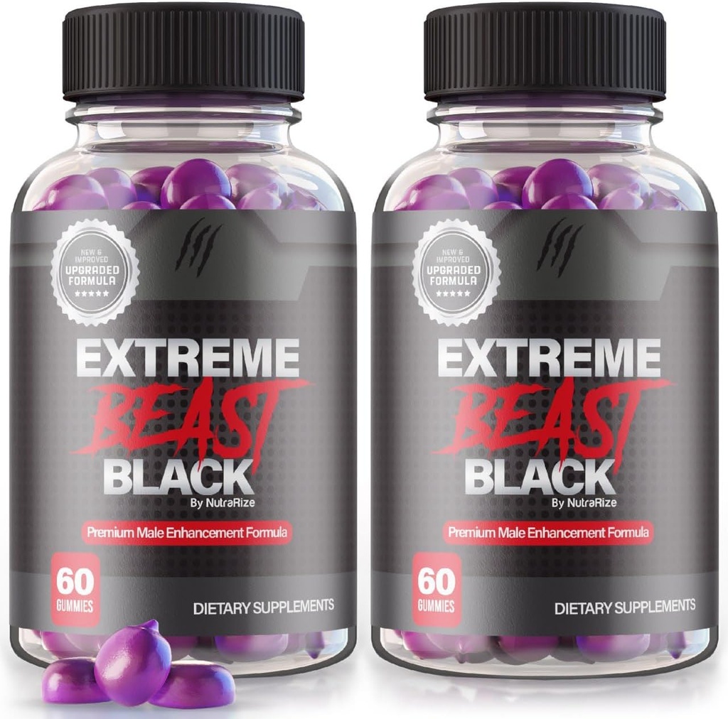 (2 balenia) Extreme Beast Black Gummies - Extreme Beast Black Supplement for Men, A Daily Formula for Peak Performance, Extreme Beast Black Premium Formulation, Extreme Beast Recenzia (120 Gummies)