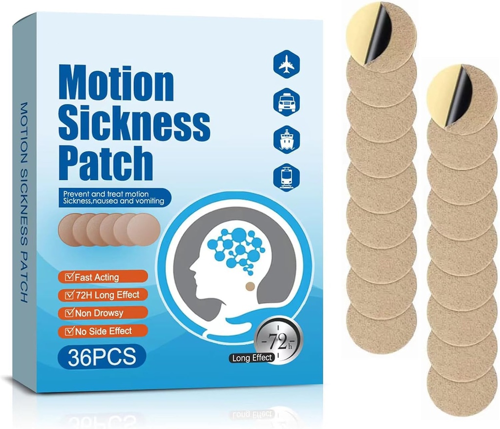 Choroba pohybu Patches, 36 Počet Ship EEZ More Choroby Patches Non Drowsy pre lietadlá Autobus alebo vlak, Rýchle herectvo & 72 hodín Long Last (36 Počet (Pack of 1))