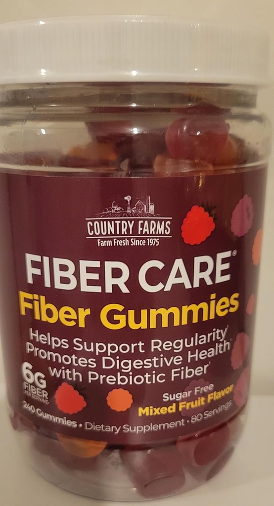 COURPR Farm Fiber Gummies Sugar Free G6 Fiber PER Serving Mixed Fruit flavor 240 CT