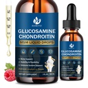 (2 balenia) Glukozamín Chondroitín MSM tekuté kvapky, vysoká absorpcia, antioxidant, Immune, Bone Support, MSM doplnok pre mužov a ženy, Vegan, bez cukru, malinová chuť, 1 Fl Oz