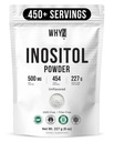Myo-Inozitol Powder 8oz, Natural Myo Inozitol Supplement for Ovarian Support, Fertility and Hormonal Balance, Pure Inositol Powder, Myo-Inositol Supplement for Energy, Brain Health, 454 Servings