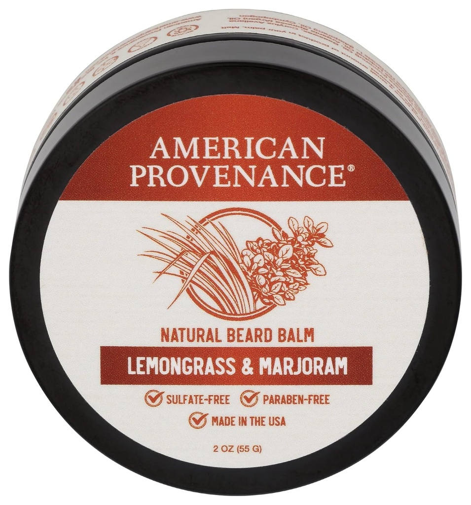 American Provenance Premium Natural Beard and Mustache Balm for Men with Shea Butter, Jojoba Oil, Argan Oil - Grooming Balm that Conditions, Hydratuje a Strenthens Beards and Mustaches of Any Length