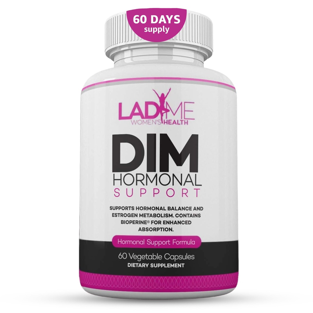 DIM Complex 150mg Hormonálna podpora Menopauza Relief Supplement for Hot Flash & Hormonal Acne Relief Bioperine, Brokolica & Calcium Estrogen Metabolizmus Balance Pills for Women 60 Capsules by LadyMe