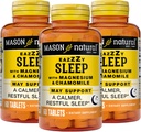 MASON NATURAL Eazzzy spánok s horčíkom a harmančekom - prírodná pomôcka na spánok, podporuje pokojný pokojný spánok, 60 tabliet (pack of 3)