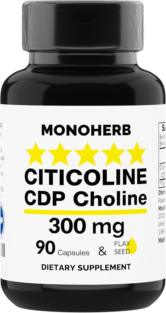 MONOHERB Citicolín CDP Cholín 300 mg/ Kapsula - 90 Vegetariánskych kapsúl
