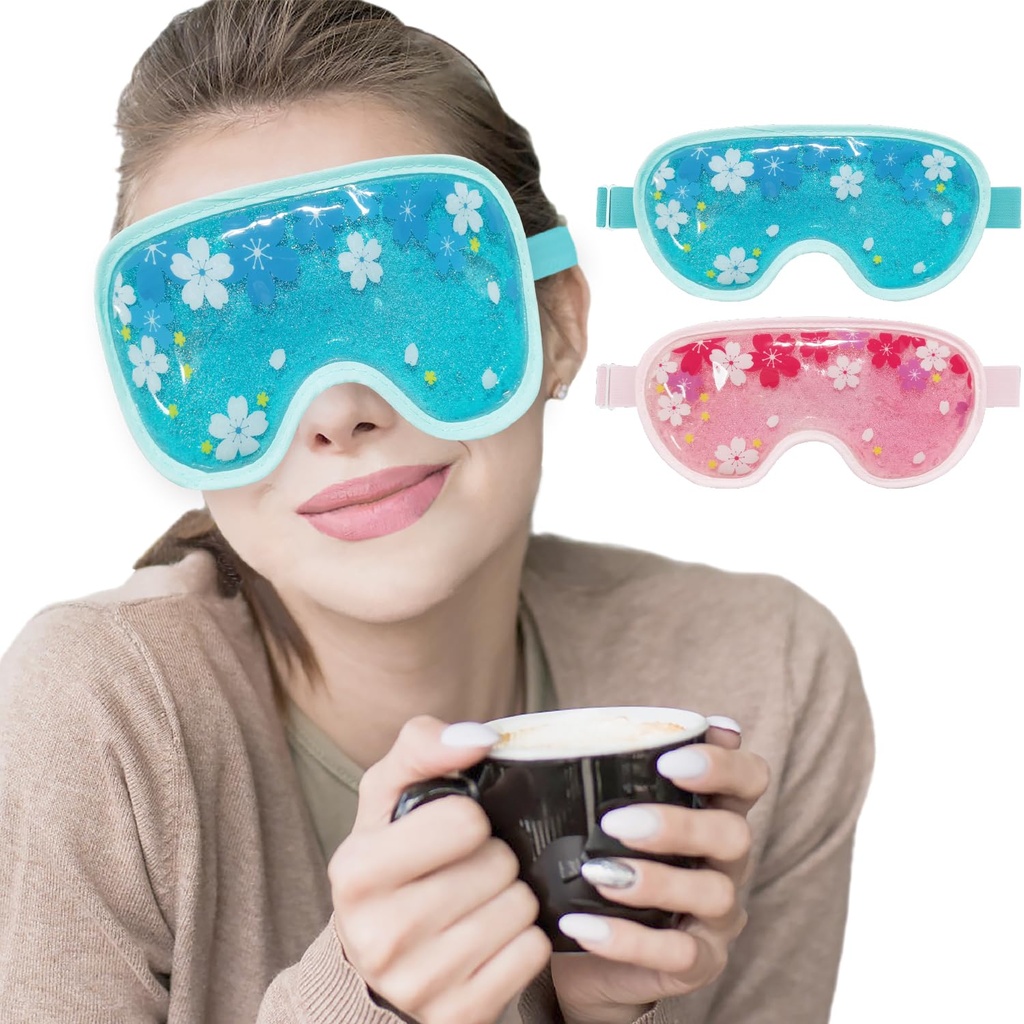 ZNÖCUETÖD Ice Maska Gel Chladenie 2 Balíčky opätovne použiteľné studené Komprimovanie očí Ice Pack pre tmavé kruhy a nafúknutie, Migréna, zmiernenie stresu