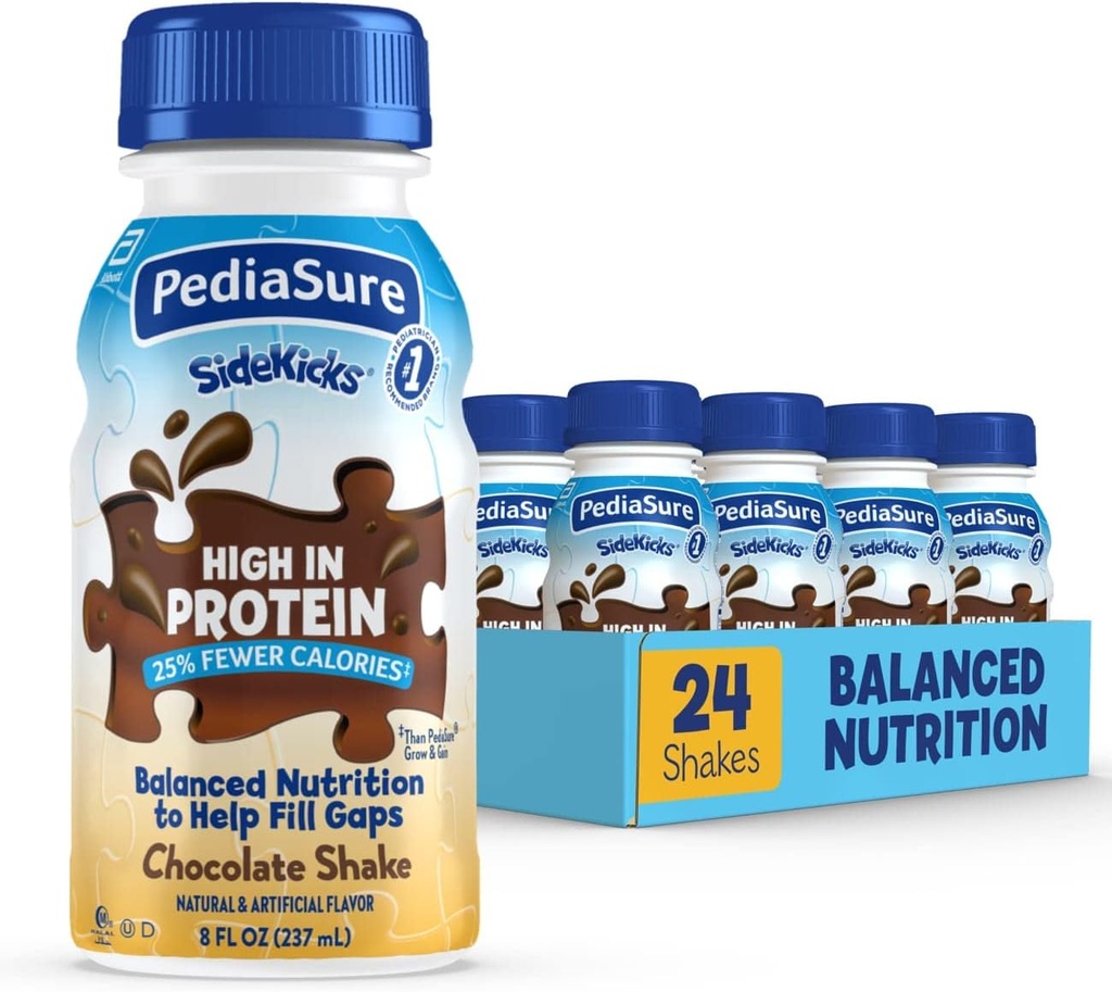 PediaSure Sidekicks Nutrition Drink, Chocolate, 8 fl oz, 24 Gróf.