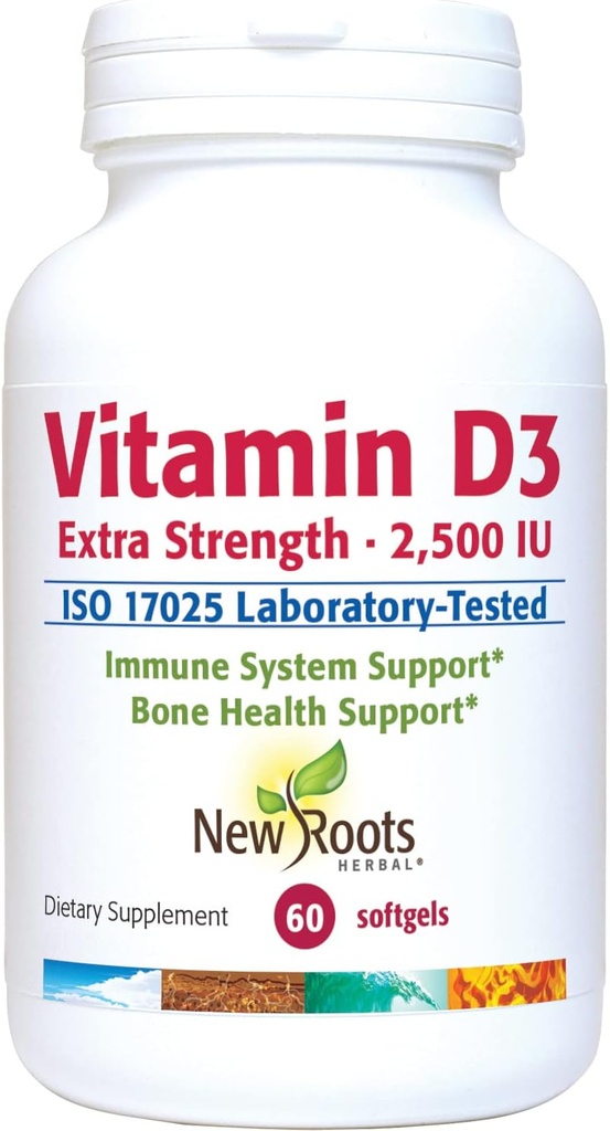 NEW ROOTS HERBAL vitamín D3 2500 IU (62,5 μg) 