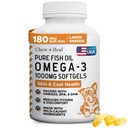Wild Caught Omega 3 Fish Oil od Psy - 180 Softgel Kapsule od Healthy Skin and Coat - Large 1000 mg Dog Fish Oil Pills for Shedding, Dry Svrbing Skin, and Hot Spots - Pet Omega Salmon Supplement