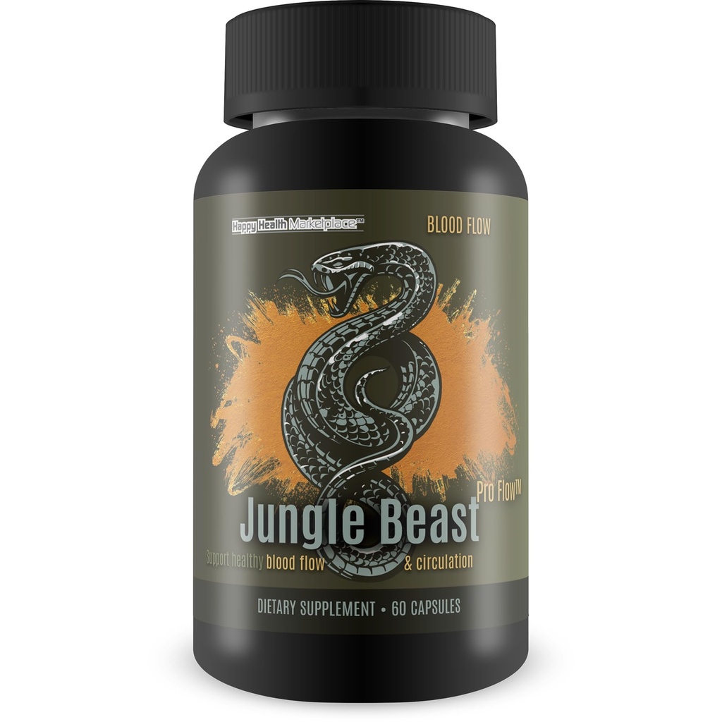 Jungle Beast Pro Flow - náš najlepší prietok krvi džungľa Beast Pro doplnok pre zdravé cirkulácie - Zdravé cirkulačné podpora pre zvýšenú dodávku živín - Krvné obehové doplnky Krvný prietok
