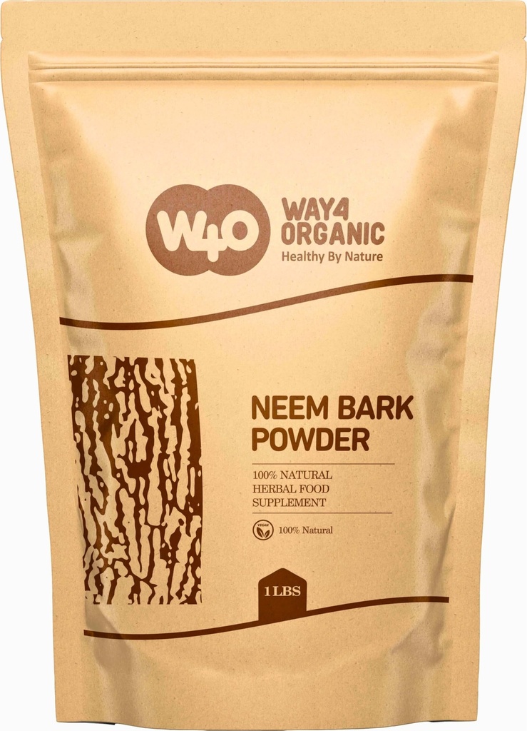 Neem Bark Powder 16 Oz (1 lb) - Zubná a tráviaca podpora - Zubný prášok - Way4Organic