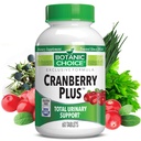 Botanická voľba Cranberry Plus celková podpora moču - močové tract zdravie pre ženy a mužov s brusnicovým koncentrátom, Uva Ursi, Buchu, vápnik - 60 tabliet