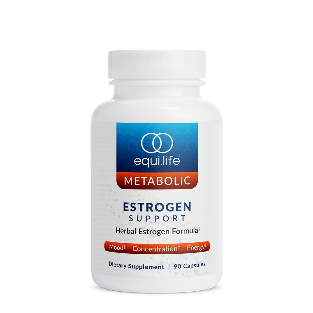 Equilife Estrogen Support, Herbal Blend Womens Supplement with Black Cohosh, Red Clover, a Gotu Kola pre celkové wellness, Plant Based Formula pre každodennú podporu, Gluten Free, Non GMO, 90 Kapsule