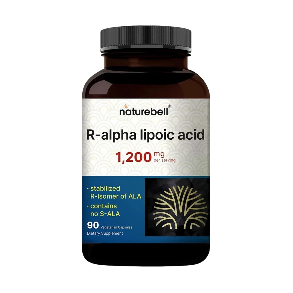 NatureBell R-Alpha Kyselina lipoová, 1200 mg, 90 Veggie Kapsule 
