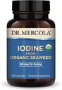 Dr. Mercola Iodine from Organic Seaweed, 650 mcg Per Serving, 30 Servings (60 kapsule), Dietary Supplement, Thyroid and Energy Support, Non-GMO, USDA Organic