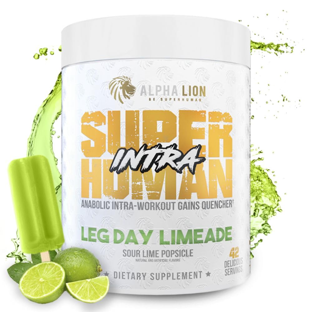 ALPHA LION Superhuman Intra Cvičenie Powder pre mužov a ženy, Aminokyseliny nápoj, svalové zotavenie Supplement, BCAA Powder, Electrolytes & Hydratácia Mix (42 slúži, Lime Flavor)