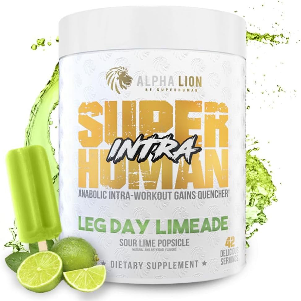 ALPHA LION Superhuman Intra Cvičenie Powder pre mužov a ženy, Aminokyseliny nápoj, svalové zotavenie Supplement, BCAA Powder, Electrolytes & Hydratácia Mix (42 slúži, Lime Flavor)
