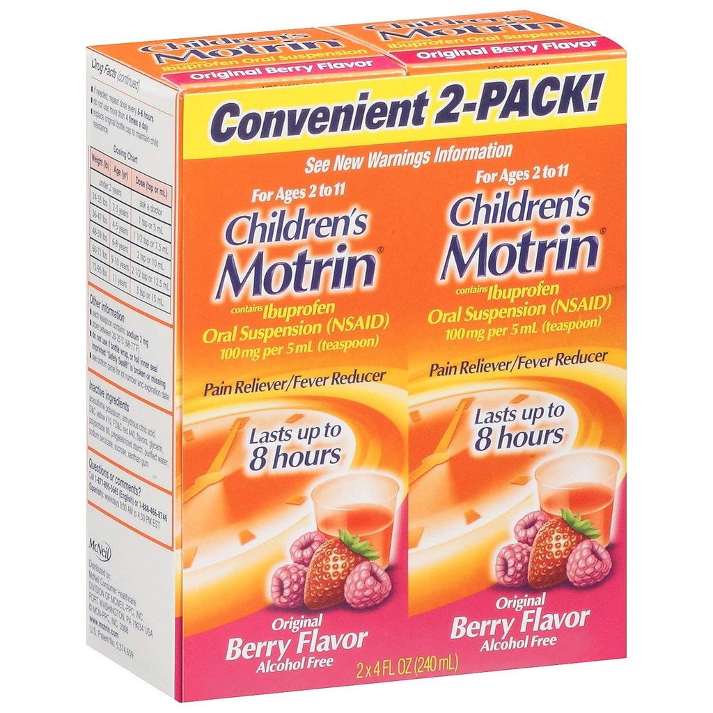 Motrin Child Berry Liq Veľkosť 4 Fluid Ounce, balenie po 6